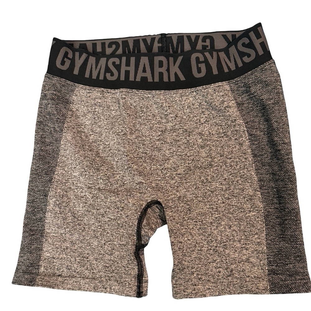 Gymshark Seamless High-Waist Training Shorts Gray Black Medium like new